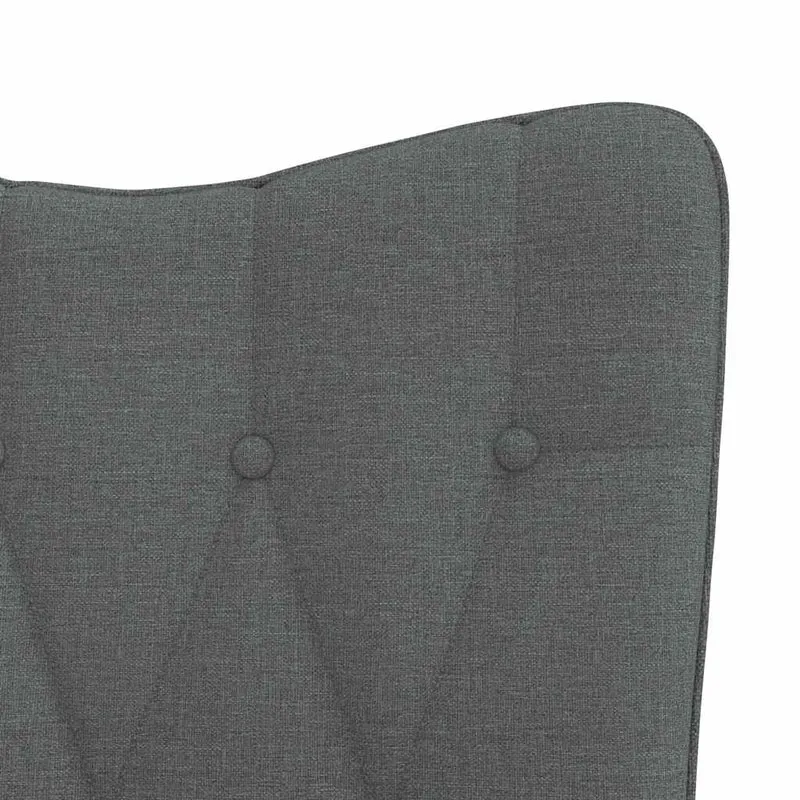 Fauteuil à bascule d'allaitement rembourré relax pour salon avec repose-pied en tissu gris foncé DEC028796