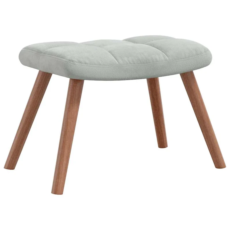 Fauteuil à bascule d'allaitement rembourré relax pour salon avec repose-pied en velours gris clair DEC028788