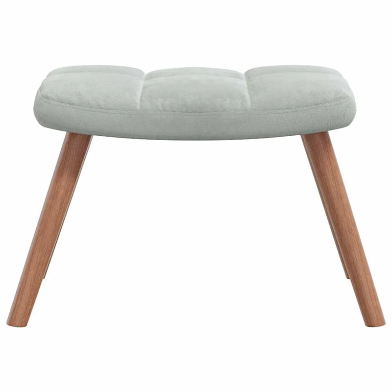 Fauteuil à bascule d'allaitement rembourré relax pour salon avec repose-pied en velours gris clair DEC028788