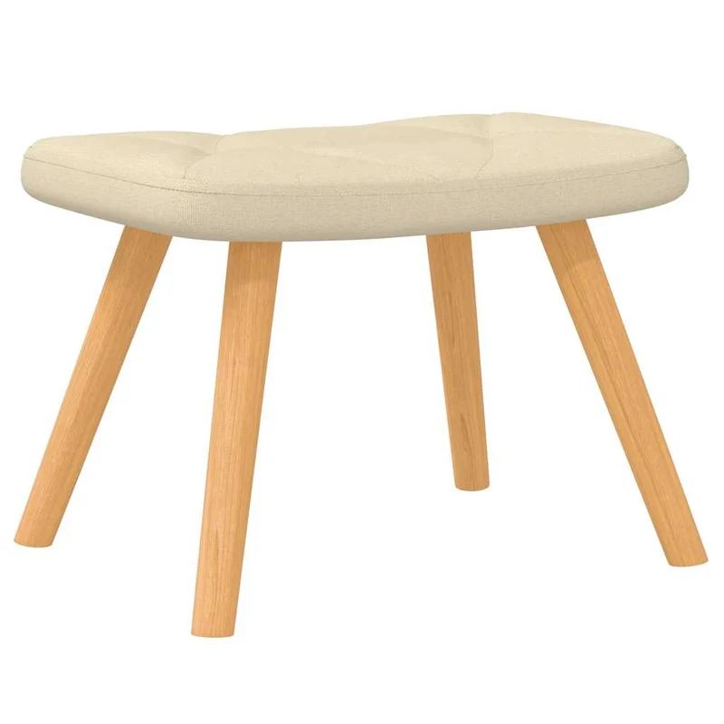 Fauteuil à bascule d'allaitement rembourré relax pour salon avec repose-pied en tissu crème DEC028778
