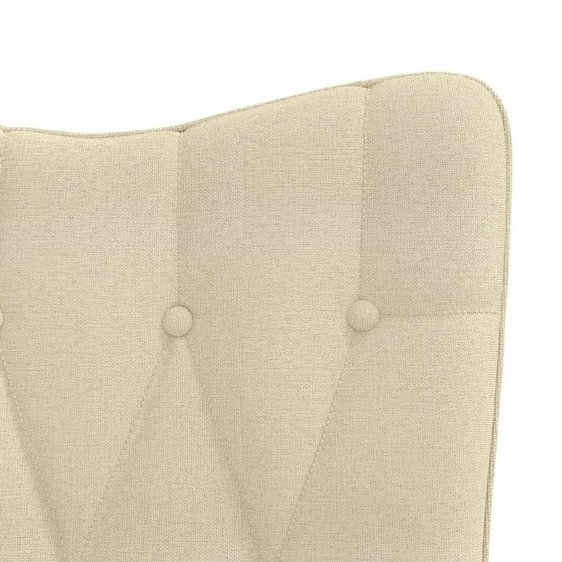 Fauteuil à bascule d'allaitement rembourré relax pour salon avec repose-pied en tissu crème DEC028778
