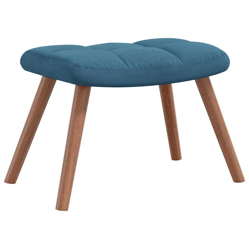 Fauteuil à bascule d'allaitement rembourré relax pour salon avec repose-pied en velours bleu DEC028775