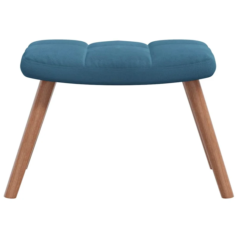 Fauteuil à bascule d'allaitement rembourré relax pour salon avec repose-pied en velours bleu DEC028775