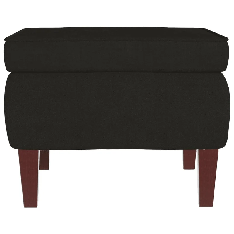Fauteuil à bascule d'allaitement avec repose-pieds rembourré relax pour salon avec pieds en bois et velours noir DEC028764