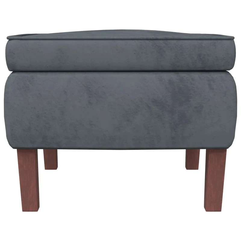 Fauteuil à bascule d'allaitement rembourré relax pour salon avec repose-pieds avec pieds en bois et velours gris foncé gris DEC028758