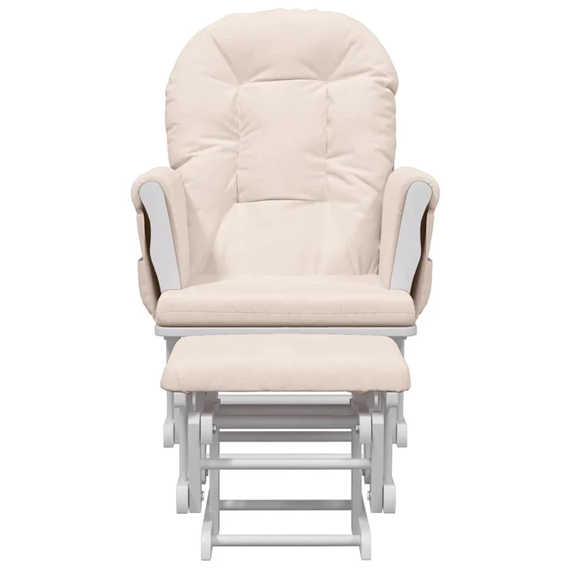 Fauteuil de relaxation chaise berçante d'allaitement avec repose-pieds tissu rose clair DEC028748