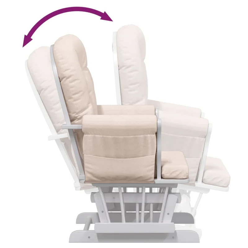 Fauteuil de relaxation chaise berçante d'allaitement avec repose-pieds tissu rose clair DEC028748