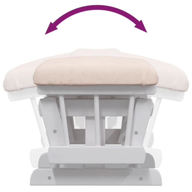 Fauteuil de relaxation chaise berçante d'allaitement avec repose-pieds tissu rose clair DEC028748