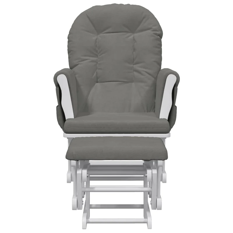 Fauteuil de relaxation chaise berçante d'allaitement avec repose-pieds et tissu gris foncé DEC028742