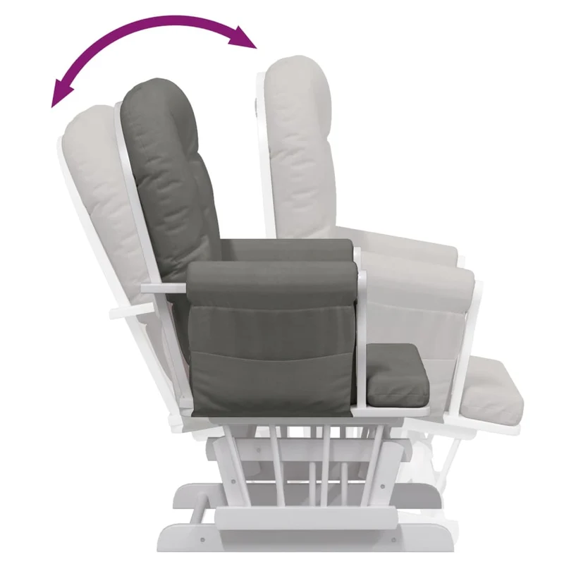 Fauteuil de relaxation chaise berçante d'allaitement avec repose-pieds et tissu gris foncé DEC028742