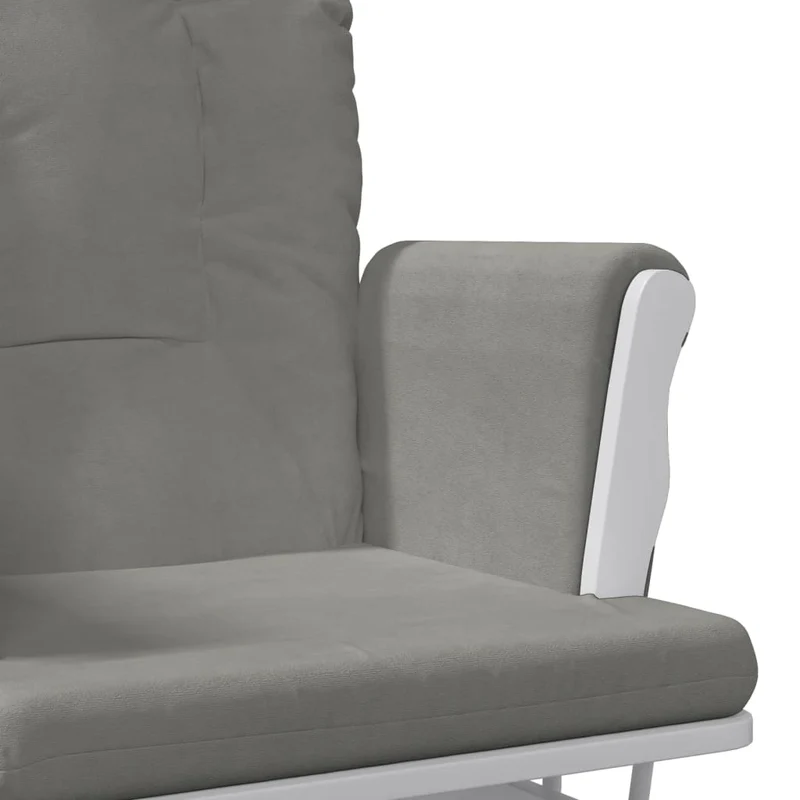 Fauteuil de relaxation chaise berçante d'allaitement avec repose-pieds et tissu gris clair DEC028738