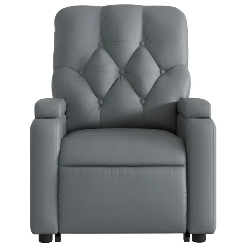 Fauteuil relax TV fonction de levage électrique très confortable en PVC gris DEC028377