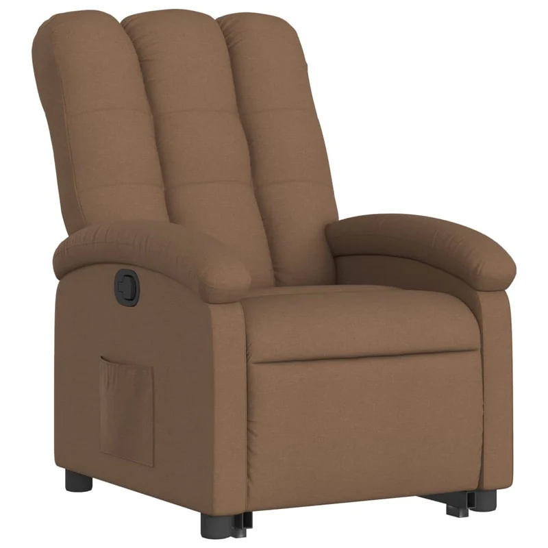 Fauteuil relax TV rembourrage confortable levage électrique en tissu marron DEC028051
