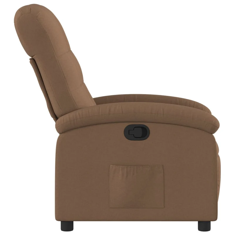 Fauteuil relax TV rembourrage confortable inclinaison manuelle en tissu marron DEC028035