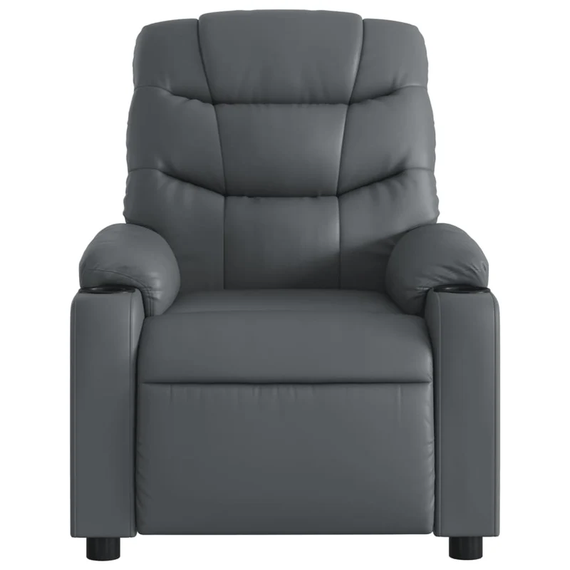 Fauteuil relax TV rembourrage confortable inclinaison manuelle en PVC gris DEC027985