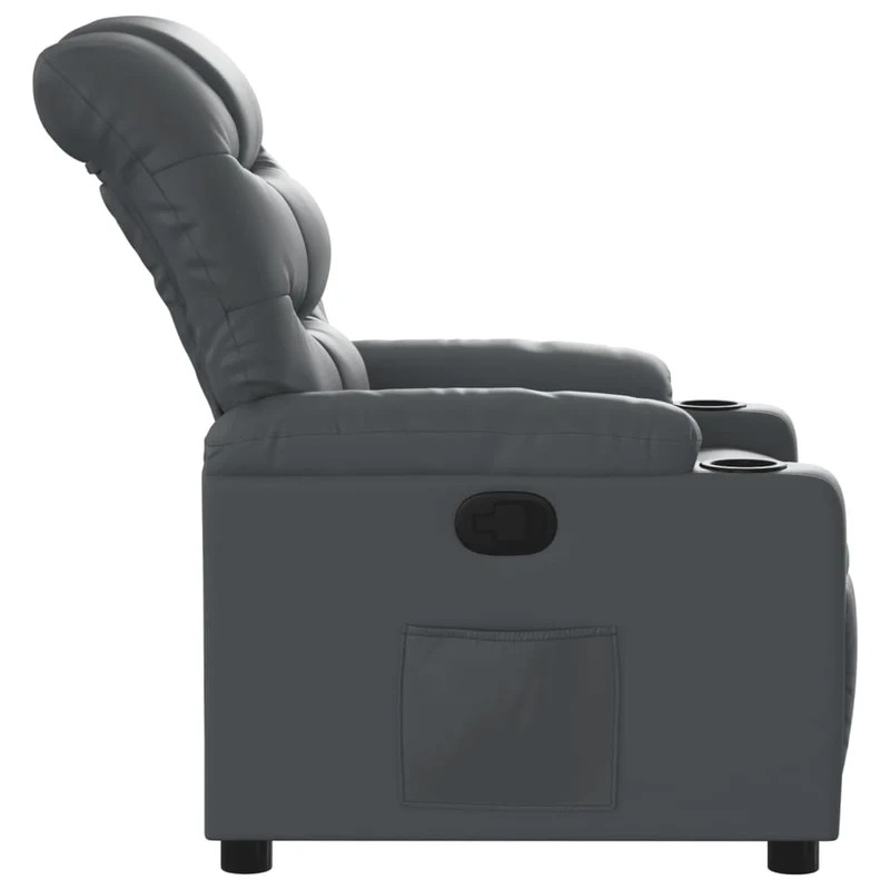 Fauteuil relax TV rembourrage confortable inclinaison manuelle en PVC gris DEC027985