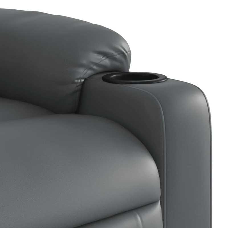 Fauteuil relax TV rembourrage confortable inclinaison manuelle en PVC gris DEC027985