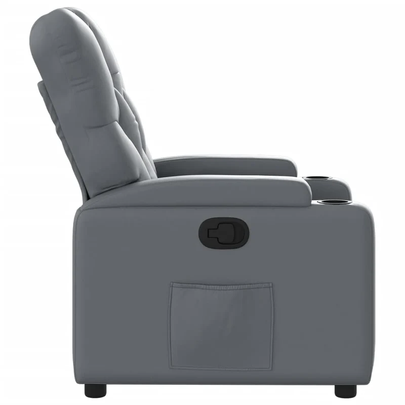 Fauteuil relax TV rembourrage confortable fonction d'inclinaison manuelle en PVC gris DEC027968