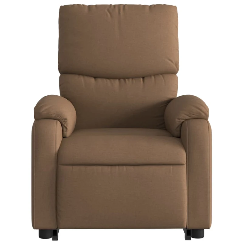 Fauteuil de relaxation fonction massage et inclinable levage électrique en tissu marron DEC027784