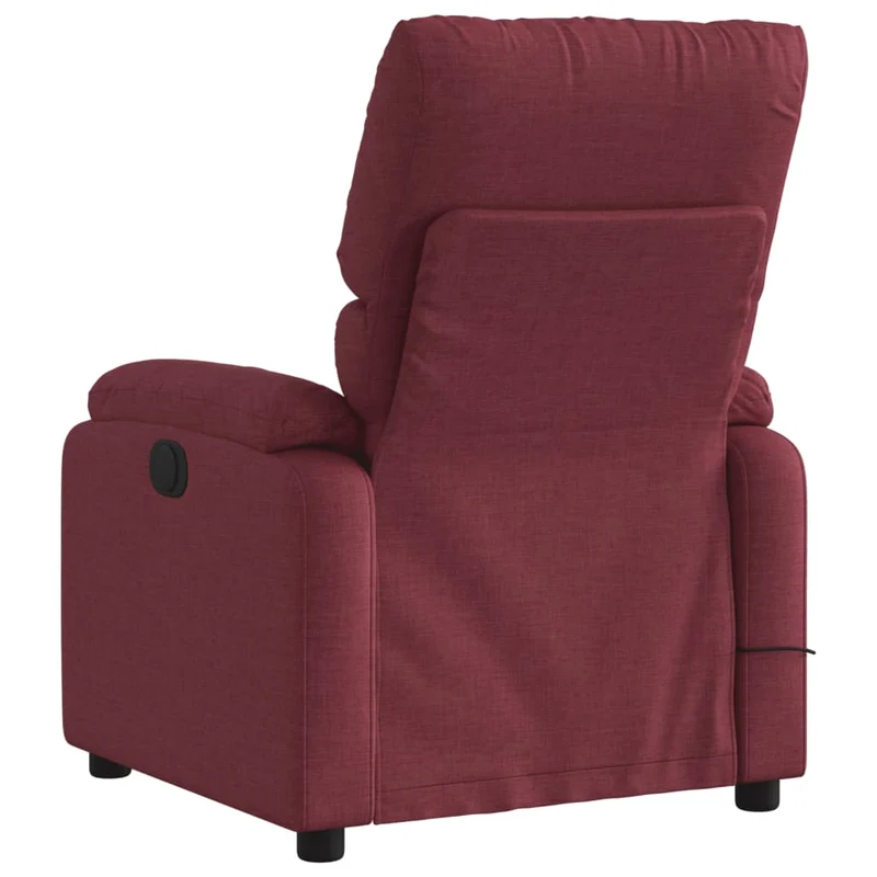 Fauteuil de relaxation TV fonction massage inclinable électrique en tissu rouge bordeaux DEC027254