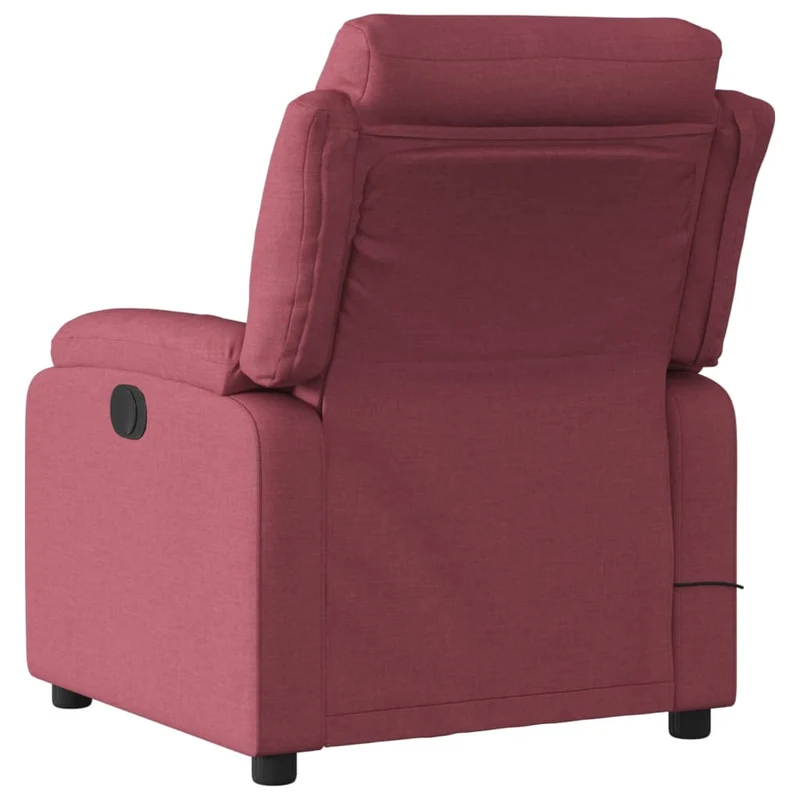 Fauteuil de relaxation TV fonction massage inclinable inclinaison manuelle en tissu rouge bordeaux DEC027097