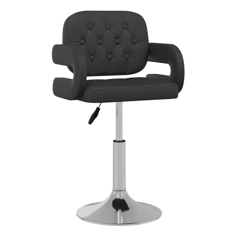 Set de 2 chaises de salle à manger siège pivotant hauteur réglable en PVC noir DEC025721