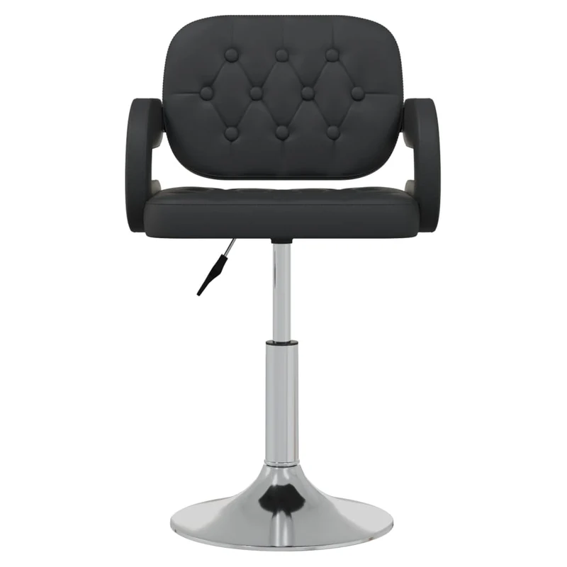 Set de 2 chaises de salle à manger siège pivotant hauteur réglable en PVC noir DEC025721
