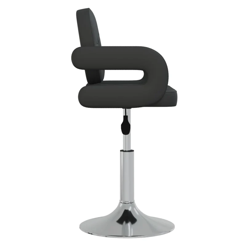 Set de 2 chaises de salle à manger siège pivotant hauteur réglable en PVC noir DEC025721