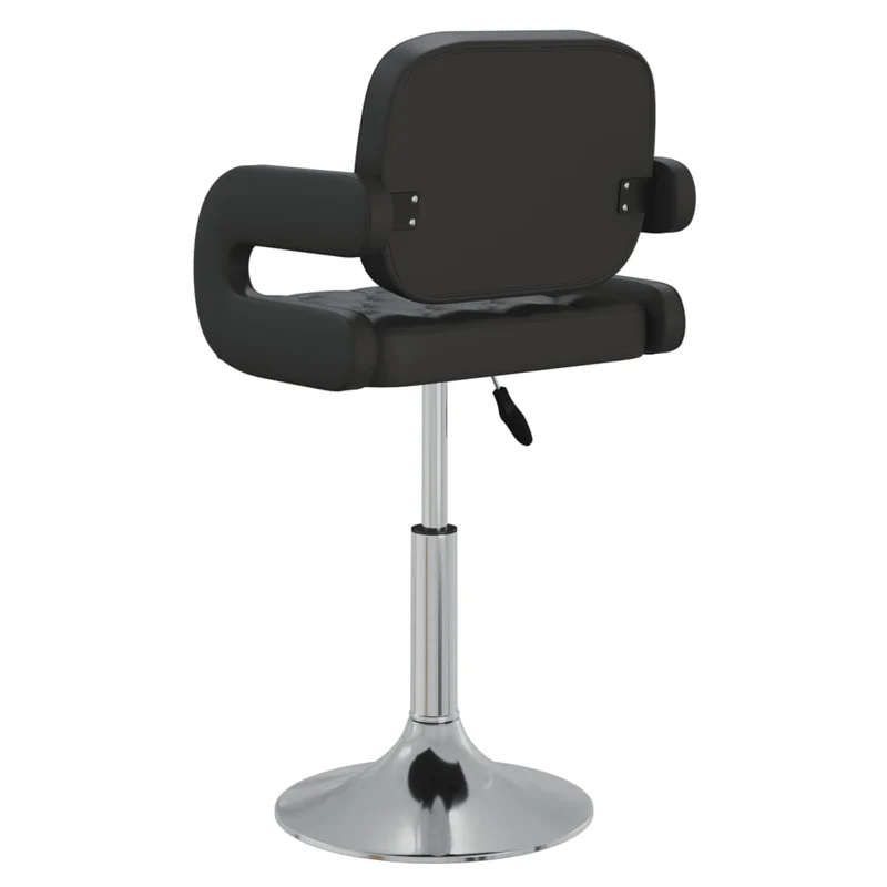 Set de 2 chaises de salle à manger siège pivotant hauteur réglable en PVC noir DEC025721