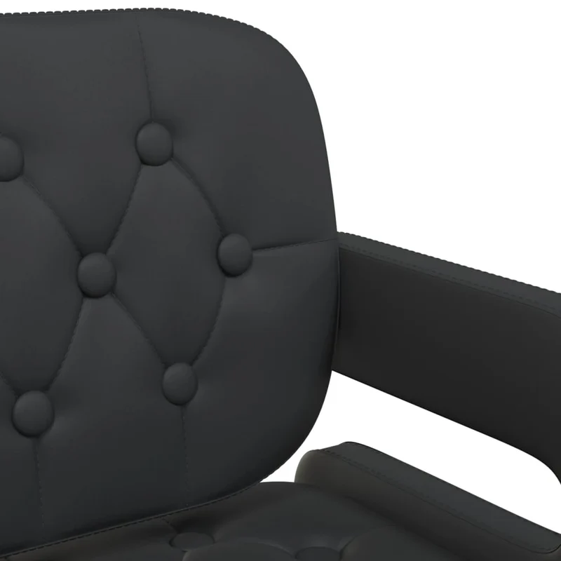 Set de 2 chaises de salle à manger siège pivotant hauteur réglable en PVC noir DEC025721