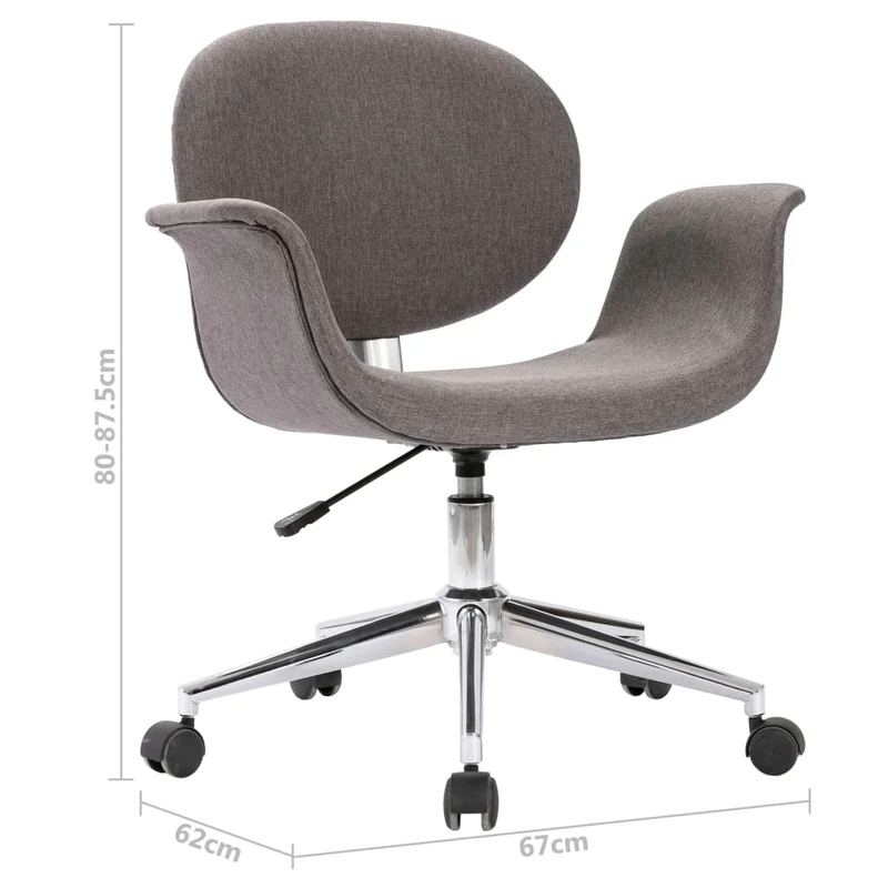 Chaise pivotante à manger gris tissu gris DEC025146