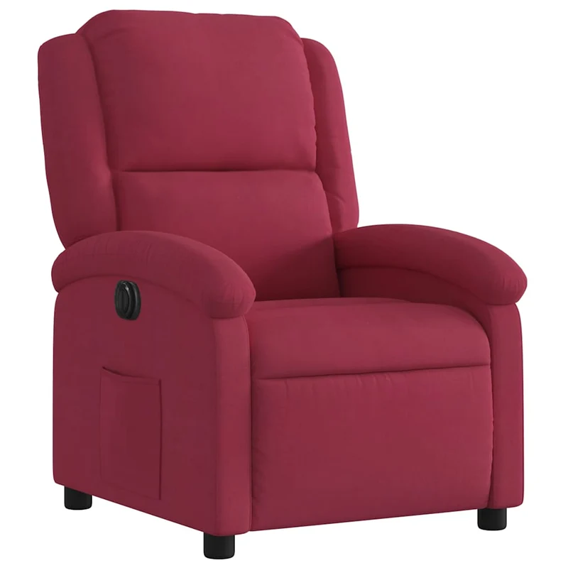Fauteuil relax TV fonction d'inclinaison électrique très confortable en velours rouge bordeaux DEC028550