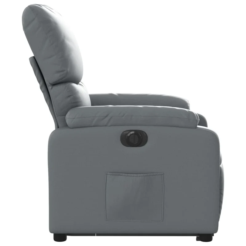 Fauteuil relax TV fonction de levage électrique très confortable en PVC gris DEC028378