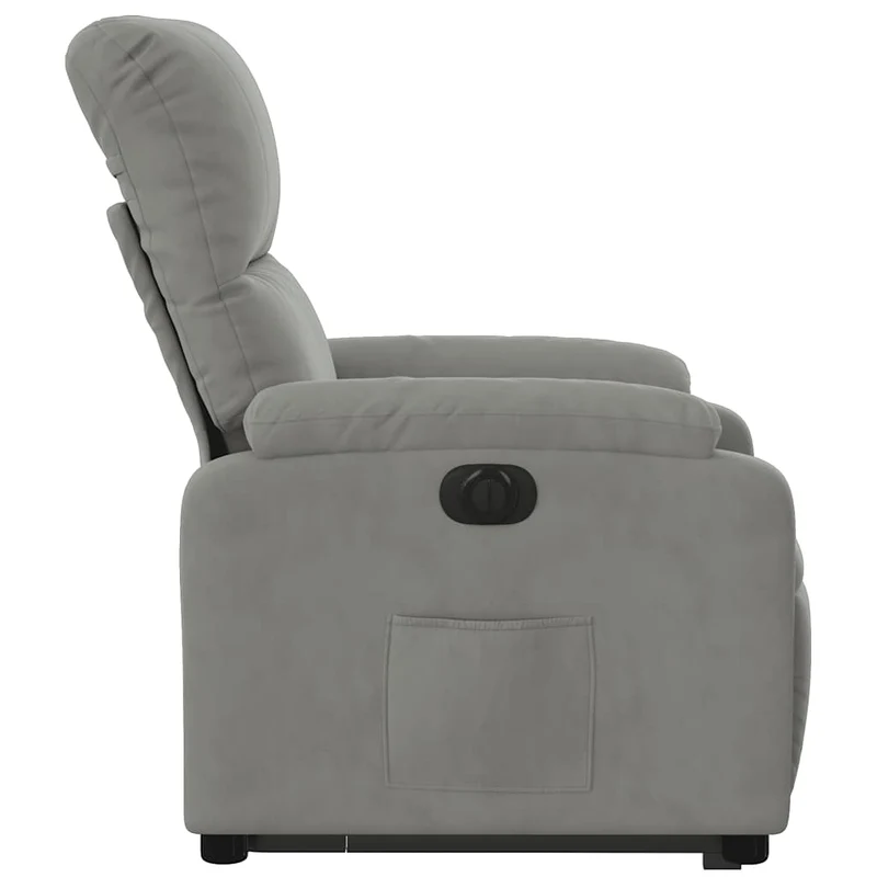 Fauteuil relax TV fonction de levage électrique très confortable en tissu microfibre gris DEC028330