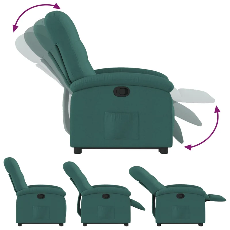 Fauteuil relax TV rembourrage confortable fonction de levage électrique en tissu vert DEC028221