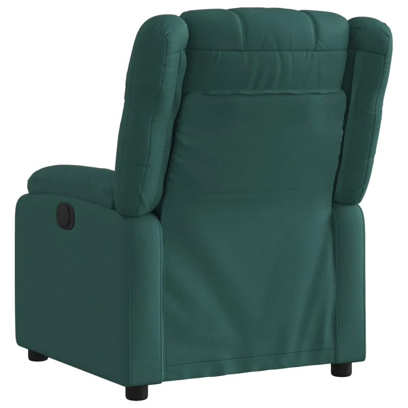 Fauteuil relax TV rembourrage confortable fonction d'inclinaison manuelle en tissu vert foncé DEC028211