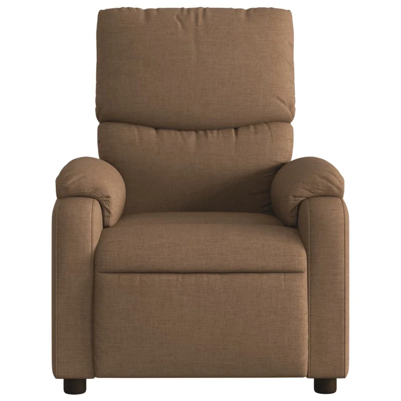 Fauteuil de relaxation TV fonction d'inclinaison manuelle en tissu marron DEC027007