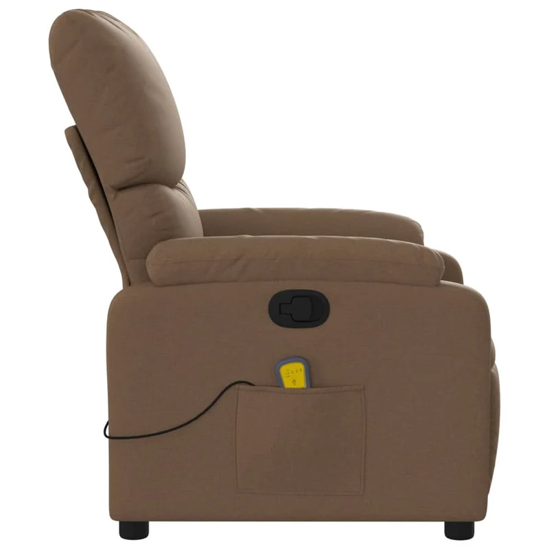 Fauteuil de relaxation TV fonction d'inclinaison manuelle en tissu marron DEC027007