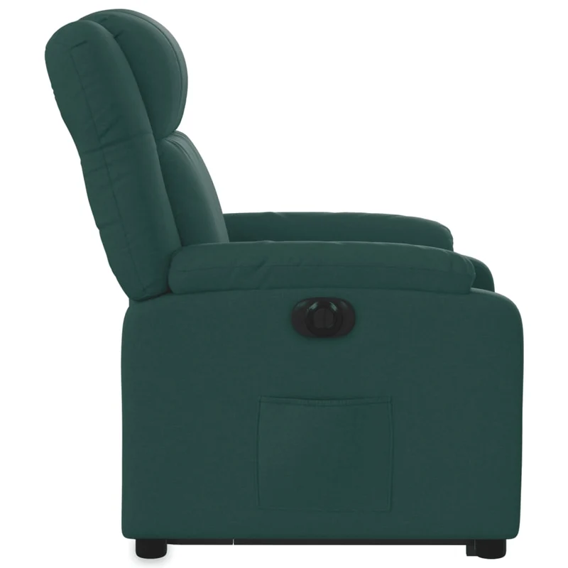 Fauteuil relax TV fonction de levage électrique très confortable en tissu vert foncé DEC028600