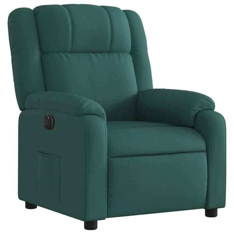 Fauteuil relax TV fonction d'inclinaison électrique très confortable en tissu vert foncé DEC028595