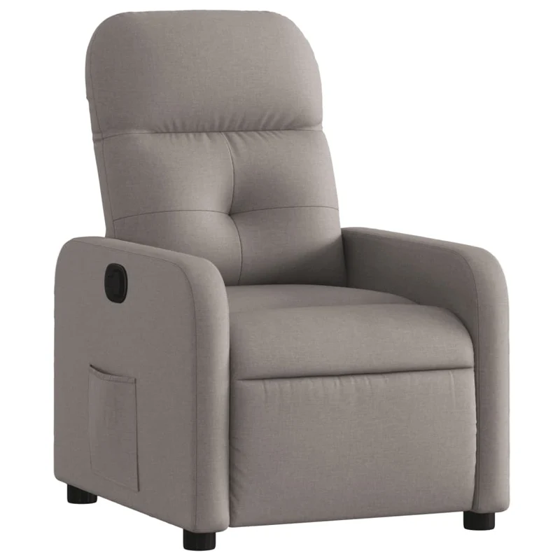 Fauteuil relax TV rembourrage confortable fonction d'inclinaison manuelle en tissu taupe DEC028201