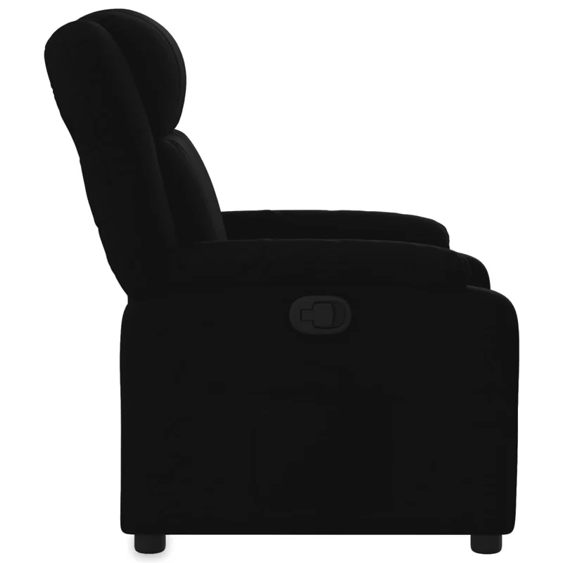 Fauteuil relax TV rembourrage confortable fonction d'inclinaison manuelle en tissu noir DEC028109
