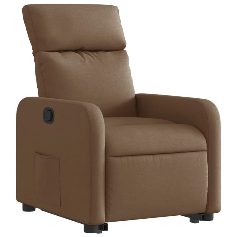 Fauteuil relax TV rembourrage confortable fonction de levage électrique en tissu marron DEC028052