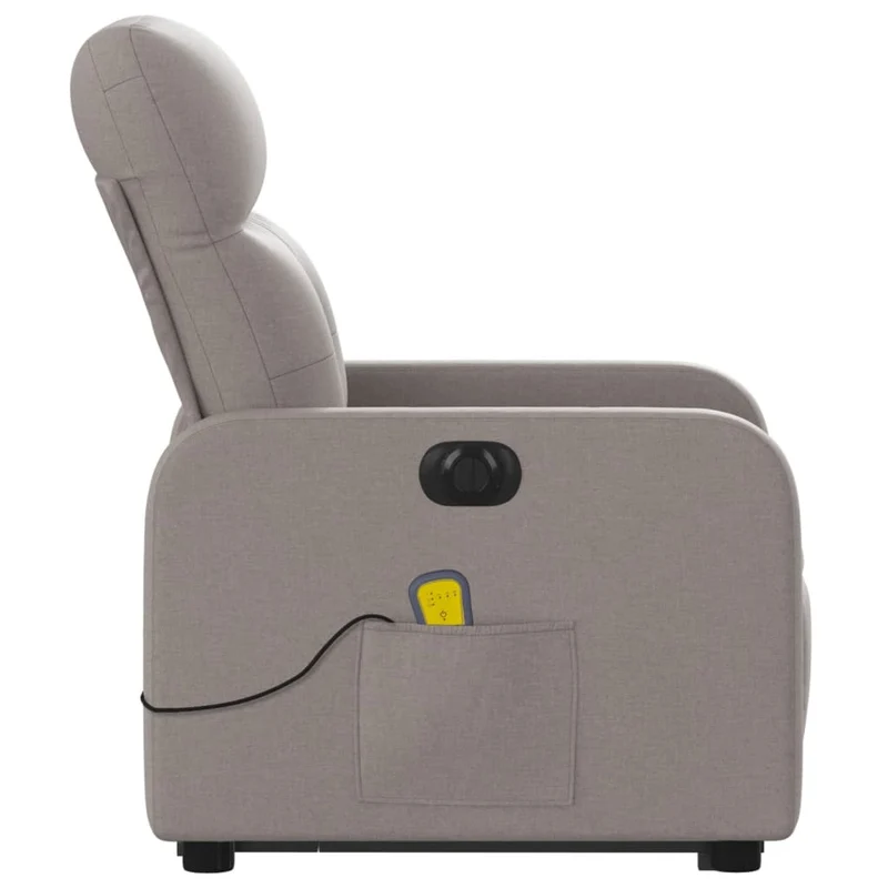 Fauteuil de relaxation fonction massage et inclinable fonction de levage électrique en tissu taupe DEC027862