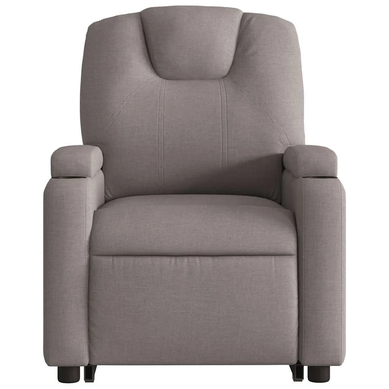 Fauteuil de relaxation fonction massage et inclinable en tissu taupe DEC027860