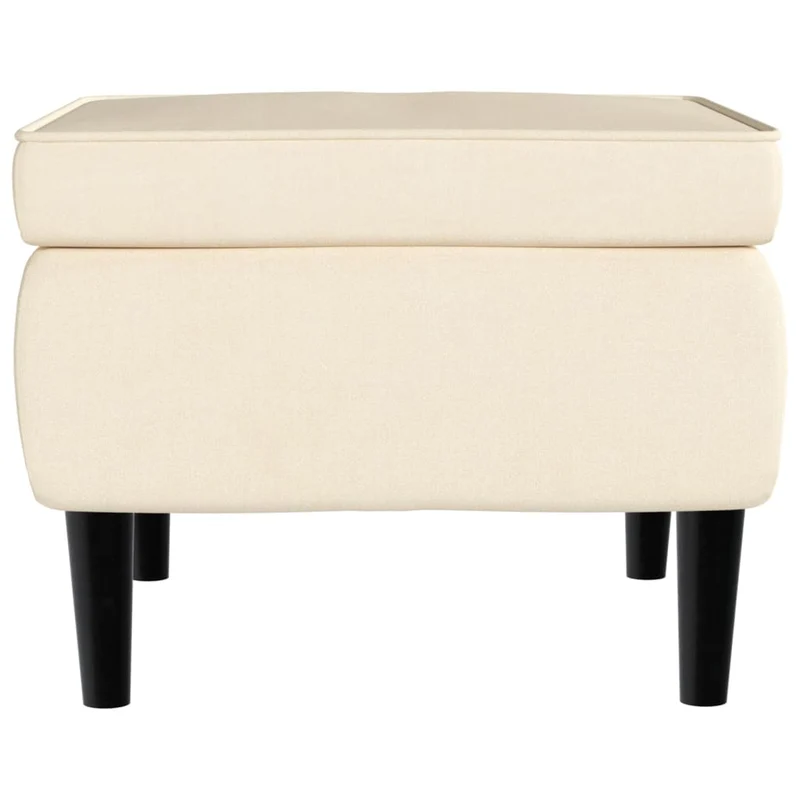 Fauteuil relax extra confort avec rebords latérals et repose-pieds en velours crème DEC028691