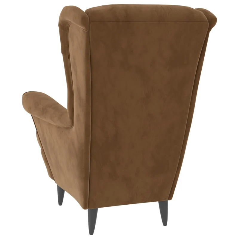 Fauteuil lounge extra confort design et moderne en velours marron DEC028645