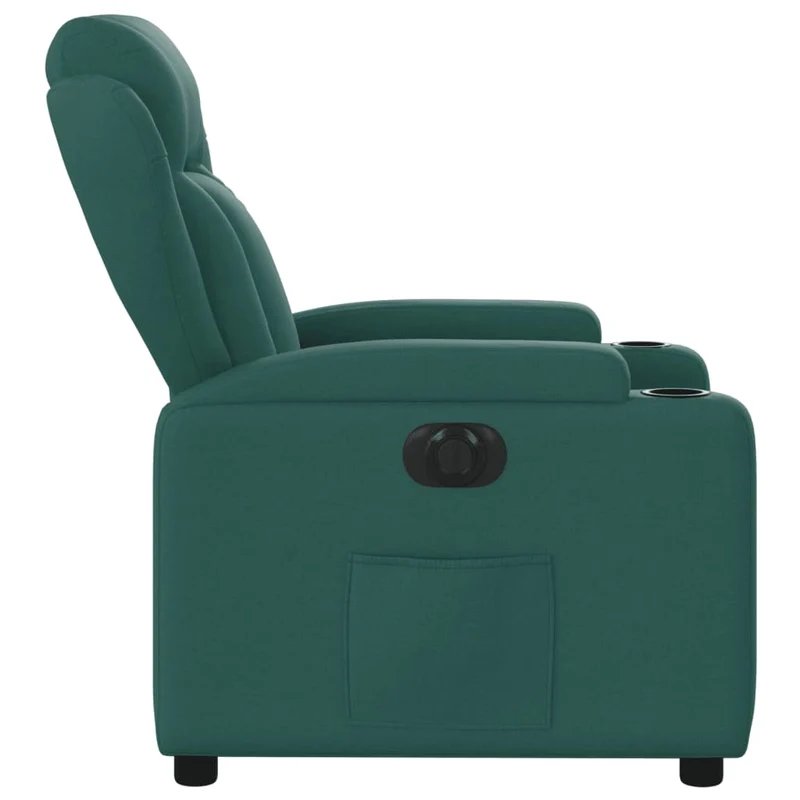 Fauteuil relax TV fonction d'inclinaison électrique très confortable en tissu vert foncé DEC028596
