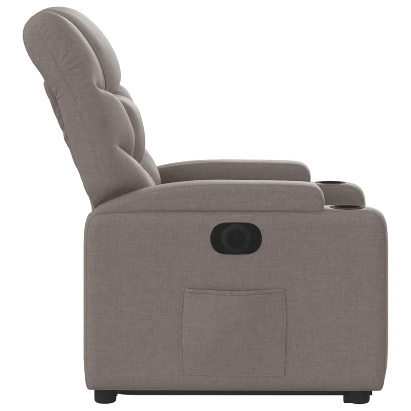 Fauteuil relax TV fonction de levage électrique très confortable en tissu taupe DEC028587