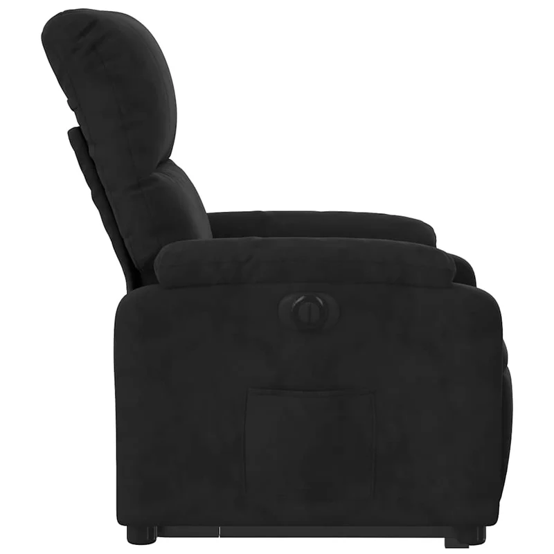 Fauteuil relax TV fonction de levage électrique très confortable en tissu microfibre noir DEC028512